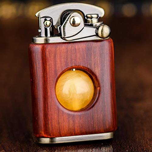 Mecheros Retro Perlas de Madera Encendedor Pedernal Queroseno Encendedor de Gasolina Gadget para Hombre Redwoodbeads