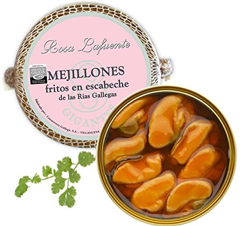 Mejillones en Escabeche “Rosa Lafuente” (8 unidades) - De las Rías Gallegas - Gigantes - Producto del Mar 100% Natural y Artesanal