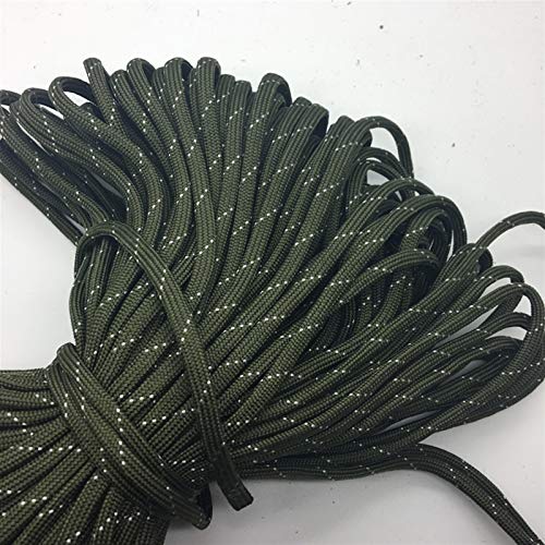 MINGMIN-DZ Campa DE Camping 10 Yardas/Lote Mezcla Color Paracord Pulseras Cuerda 7 Strand paracaídas cordón Camping Senderismo ejército Verde + Blanco Cuerda de Nylon