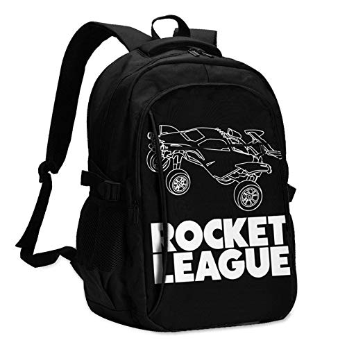 Mochila para portátil de Viaje, Rocket League Octane Mochila para portátil de Viaje Blanca Mochila Escolar Mochila para Exteriores con Puerto de Carga USB Mochilas antirrobo para Hombres y Mujeres