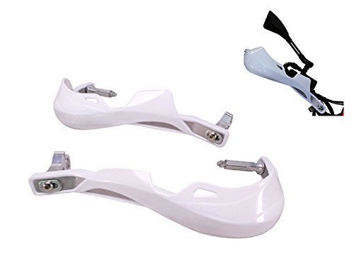 Moto Guardamanos Paramanos - Blanco - con Metal Insertos Para 22mm 7/8" Manillares Para Motocross, Supermoto, Motocicleta Motos