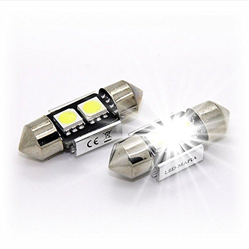 Muchkey®2 × 30 mm LED Festoon blanco iluminación interior interior interior coche Festoon C5W festoon Soffite 5050 SMD chip (blanco)