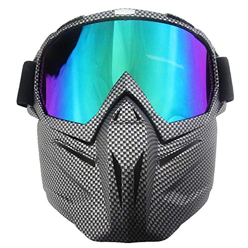 Multipropósito Gafas Moto Máscara Desmontable Lente Coloreada Antichoque Antiviento Protección UV Motocross Aviador Scooter Gafas Gafas para Casco Jet Casco,A