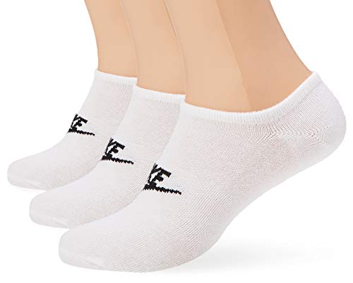 NIKE U NK NSW Everyday Essential NS 3Pr Socks, Unisex Adulto, White/Black, M