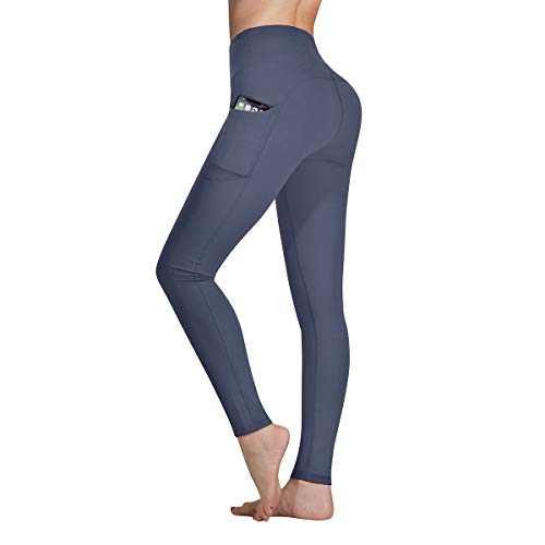 Occffy Cintura Alta Pantalón Deportivo de Mujer Leggings para Running Training Fitness Estiramiento Yoga y Pilates DS166 (Gris Profundo, XS)