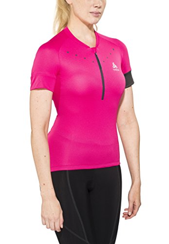 Odlo Camisa Isola con Cuello Alto S/S con Cremallera 1/2 para Mujer, Mujer, Camisa, 41091131600XL, Beetroot Morado, XL