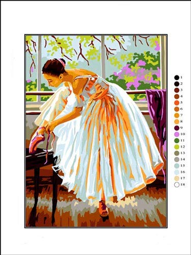 Oscarre K. gobelins Krainer Kit para Bordar Cañamazo Estampado para Medio Punto La Bailarina 23x30 Cod K17