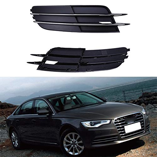 Parachoques Delantero Parrilla Fit For Audi A6 C7 2011-2014 Chrome Cubierta De La Lámpara De Gaza Parachoques Delantero Izquierda Derecha Inferior Rejillas Cubierta Frontal Luz De Niebla Máscara Auto