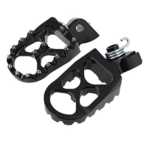 Pedal Reposapiés Motocicleta Papitores de Motocicletas CNC Aluminio Trasero de Ancho Pedales de PIETOS Pedales DE RESTIDOS MX para ya-ma-ha yz65 yz85 yz125 yz250 yz125x WR250F (Color : Negro)