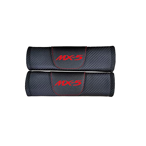 Protector de cojín de hombro de fibra de carbono para cinturón de seguridad de estilo de coche, para Mazda Mx5,accesorios de estilo de coche, 2 piezas