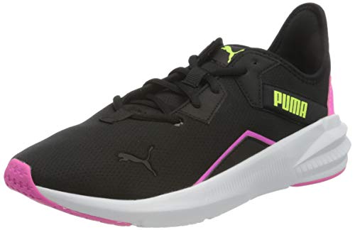 Puma - Platinum Wn's, Zapatillas de Gimnasio Mujer, Luminoso Rosa-Puma Negro-Amarillo Efervescente