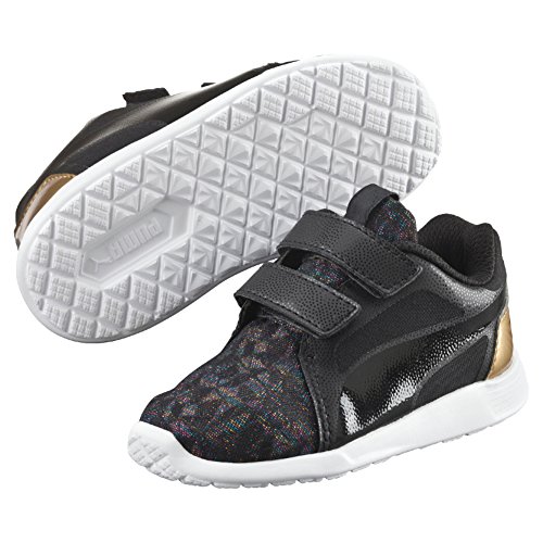 PUMA ST Trainer EVO Gleam V Inf - Zapatilla para niña, Color Negro, Talla 22