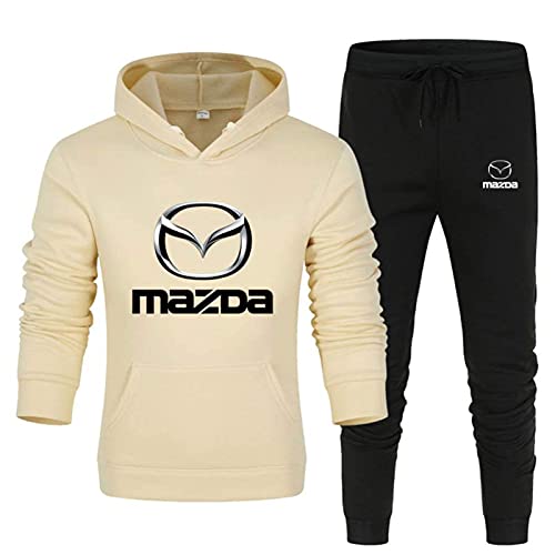 QIZIFAFA Chándal De Jogging, para Ma-Z.Da Pantalón De Jersey De Dos Piezas Monocromático con Chándal De Capucha, Traje Deportivo De Hombre Y Mujer,C,X~Small