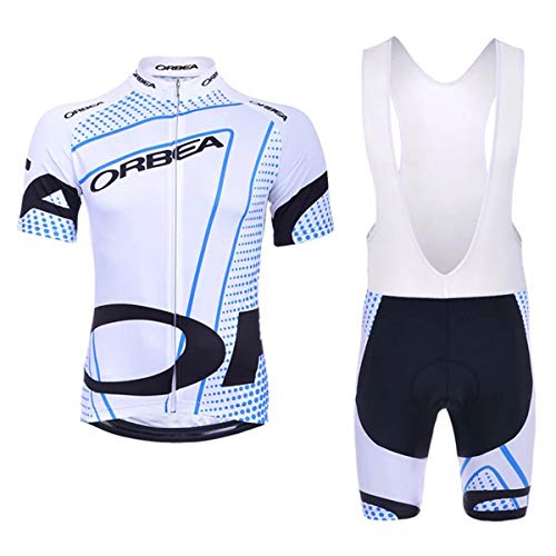 Ropa Ciclismo para Hombre,Maillot de Manga Corta Ciclismo + Culotte Bicicleta 5D Acolchado De Gel Transpirable Elástico Secado Rápido para Verano Deportes al Aire Libre Ciclo