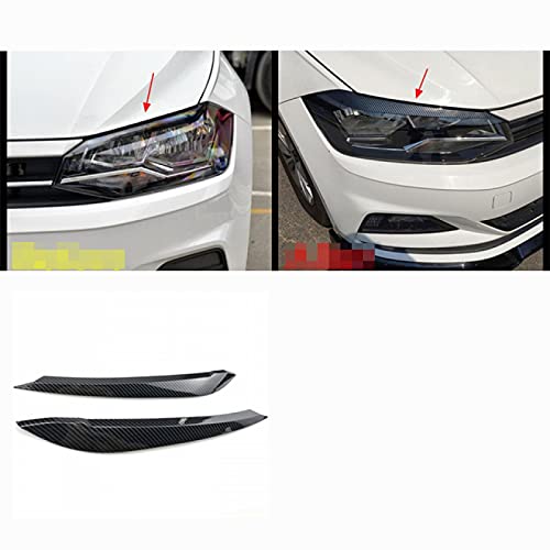 Rtyuiop Aspecto de Fibra de Carbono de Las lámparas de la ceja de Las Luces Delanteras del Coche   , para VW   , para Polo 2019-2021