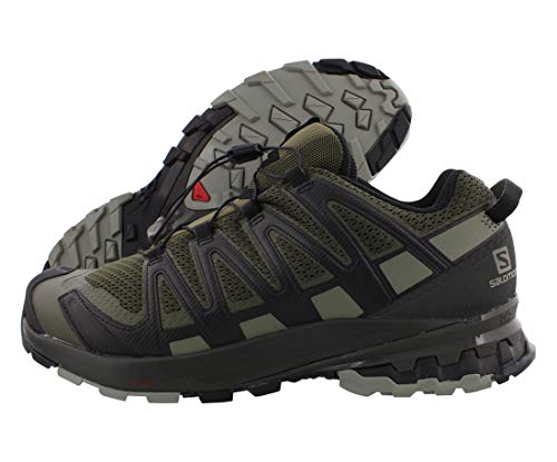 Salomon XA Pro 3D V8, Zapatillas De Trail Running Y Sanderismo Versión Màs Ligera Hombre, Color: Marrón (Grape Leaf/Peat/Shadow), 42 2/3 EU