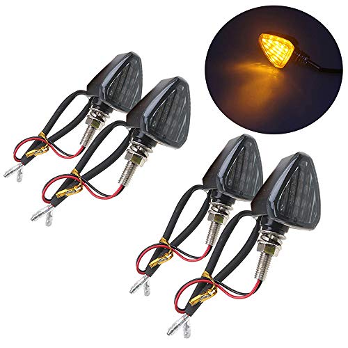 SFONIA 4pcs Intermitentes Indicadores de Motocicleta 15LED Luces de Señal de Vuelta 12V Universal Impermeable para Moto Scooter Quad Cruiser Off Road