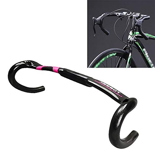 Sghjfj Manillar De Bicicleta 3T Fibra de Carbono Dentro de la línea de Doblez manija Carretera Manillar de la Bici, tamaño: 420mm (Color : Rose Red)