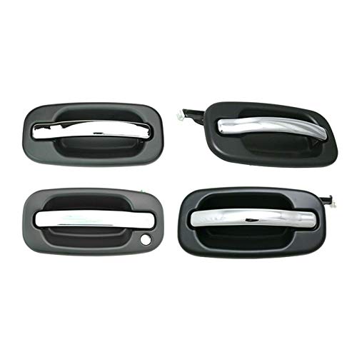 SHOUNAO Handles De Puerta Fuera De La Parte Trasera Ajuste De La Puerta Sin Ojo Fit para Chevrolet GMC Cadillac 1999-2006 15745149 15182419 15745141 15745140 (Color : Black)