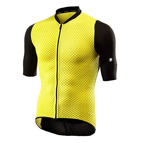 SIX2 Yellow Tour-M, Bike Jersey MC HIVE M Unisex Adulto, M