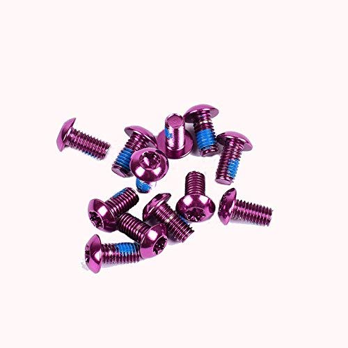 Snail Tornillos de Freno de Disco para Bicicleta de montaña MTB M5 x 10 mm, 12 Unidades por Lote, Morado