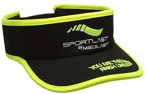 Sportlast Medilast Visera de Tenis, Unisex Adulto, Negro/Amarillo, Talla Única