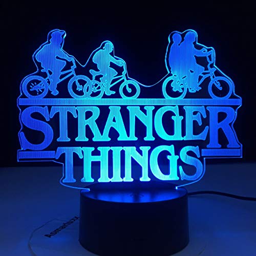 Stranger Things American Web serie de TV Led luz nocturna 7 colores cambio Sensor táctil dormitorio luz nocturna lámpara de mesa mejor regalo