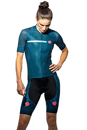 Sundried Womens Pro Rango de Ciclo de Jersey de la Bici Jersey de la Bici del Camino Desgaste del Ciclo Bicicleta de montaña Camisas (Azul, M)