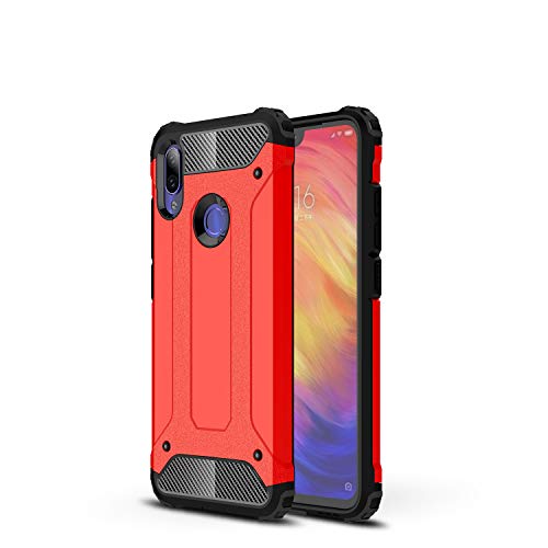 TANYO Funda Adecuado para Xiaomi Redmi Note 7, Heavy-Duty Anti-Caída Phone Case, Extraíble 2 en 1 a Prueba de Golpes Robusto y Durable Fashion Ultra-Thin Funda Protectora, Roja