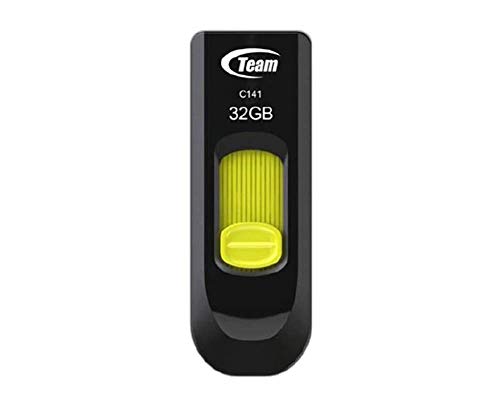 Team Group C141 Unidad Flash USB 32 GB USB Tipo A 2.0 Negro, Amarillo - Memoria USB (32 GB, USB Tipo A, 2.0, Deslizar, 10 g, Negro, Amarillo)