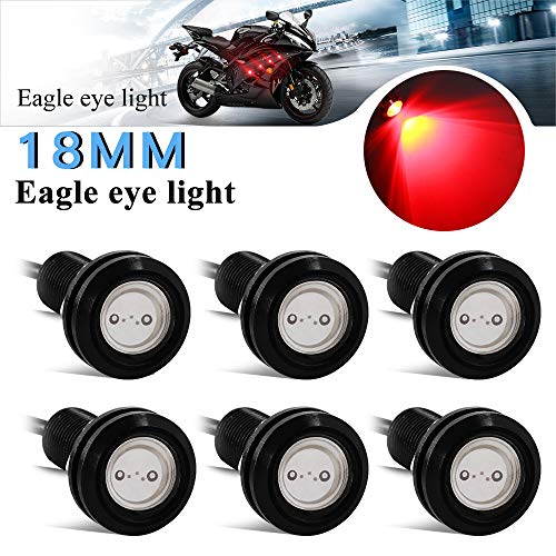 Teguangmei 6pcs 18mm Eagle Eye LED 9W DRL Fog Car Moto Motocicleta Luz Diurna Luces de Posición de Alta Potencia Luces Lámpara Rojo