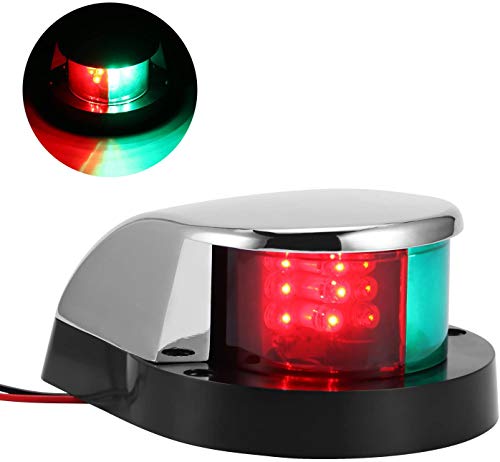 TopHGC Luces de navegación, 12V LED Barco Marine Bow Light Rojo Verde Vela Luces de señalización para Barco Pontón Yacht Skeeter