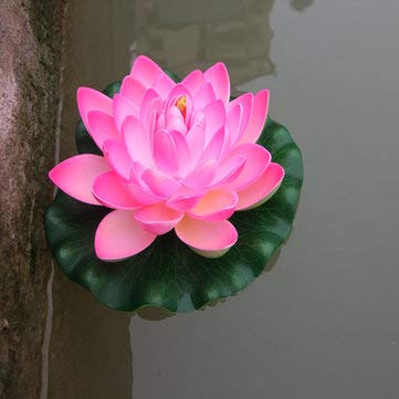 TuToy 18 Cm Flotante Loto Artificial Para Acuario Pecera Estanque Agua Lirio Flor De Loto Decoraciones Para El Hogar-Rosa