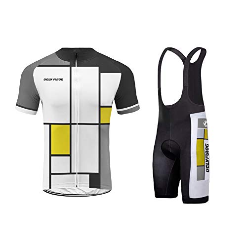 Uglyfrog ESHNE04 Bike Wear Ciclismo MTB Hombres Maillots Sports+Bib Tight Sets Seco y Transpirable de Bicicleta Conjunto de Ropa de Ciclo Jersey de Manga Corta