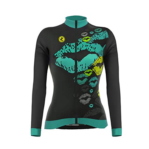 Uglyfrog Ropa Mujer Primavera y Otoño Conjunto de Ropa de Ciclismo - Jersey de Manga Larga y Zip Completo+ Pantalones Largos Cómodo Respirable Secado Rápido - Ropa Deportivo para Bicicleta de Montaña