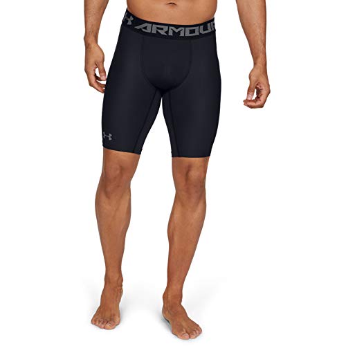 Under Armour HG Armour 2.0 Long Short Pantalón Corto, Hombre, Negro (Black/Graphite 001), XS