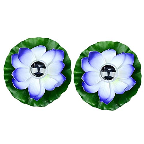 Varadyle Linterna Solar Lotus de 2 Piezas, Luces Flotantes para Piscina, Luces Solares LED RGB, LáMpara Flotante Impermeable de Flor de Loto A