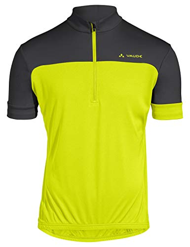 VAUDE Camiseta para Hombre Mossano en V, Hombre, Camiseta, 42385, Verde Brillante y Negro, Medium