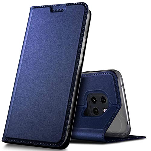 Verco Funda para Huawei Mate 20 Pro PU Cuero Flip Folio Carcasa Soporte Plegable Ranuras para Tarjetas para teléfono móvil Huawei Mate 20 Pro Cubierta, Azul Marino