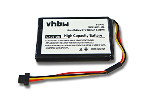 vhbw Batería Li-Ion 950mAh (3.7V) Compatible con Tomtom One 125, 125, 130, N14644 Canada 310, Traffic Europe 31 4EE0.001.03; navegador, GPS