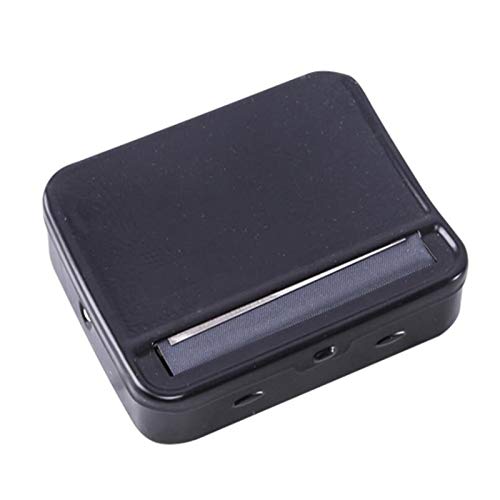 VIBB Caja de cigarrillos, estuche de cigarrillos para hombre, estuche de tabaco triturado, aparato de rodadura manual, caja de metal negro de 70 mm / 78 mm, máquina de fabricación de cigarrillos autom