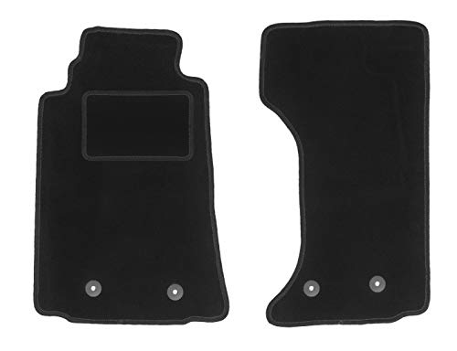 Wielganizator Carlux - Juego de alfombrillas de terciopelo para Mazda MX-5 III Cabrio 2005-2015, 2 piezas, color negro