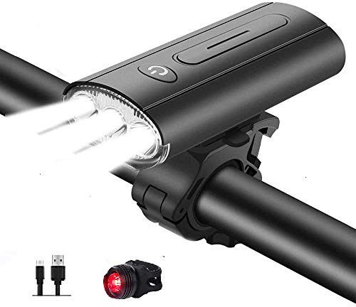 WINDFIRE Kit de luces de bicicleta, luces de bicicleta LED recargables impermeables USB, 4000 lúmenes 3 Modo, Frente y trasero Bike Light Super Bright Led Bike Light para Bike Road and Mountain