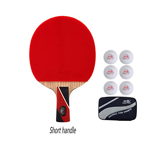 xianw 6 Estrellas Premium Ping Pong Paleta - bonificación maletín Profesional - avanzado Tenis de Mesa Raqueta-D