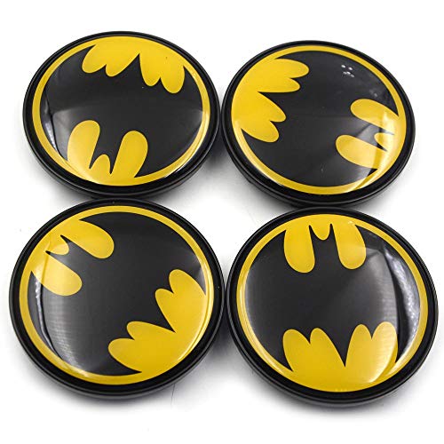 xy Tapas para Llantas de Coche 4 unids/Lote 68mm Batman Amarillo Amarillo Centro Centro Centro DE Corte Caps Emblema Compatible con UNO SANDERO Prisma Siena Emblema