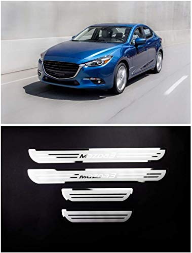 YGAODWQ - Protector de umbral de puerta de acero para Mazda 3 Axela 2014-2018