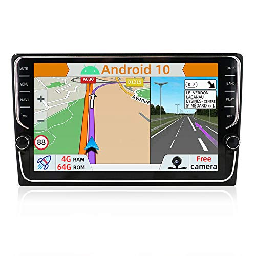 YUNTX PX6 Android 10 Universal Autoradio - 4G+64G - Cámara Trasera & Map Gratis - 8 Pulgada Pantalla táctil - Soporte Dab+ / Mandos de Volante/USB / 4G / WiFi/Bluetooth 5.0 / MirrorLink/Carplay