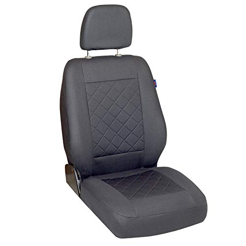 Zakschneider Fundas De Asiento para Renault Maxity - Funda Delantera Sillón del Conductor - Color Premium Cuadrados Grises