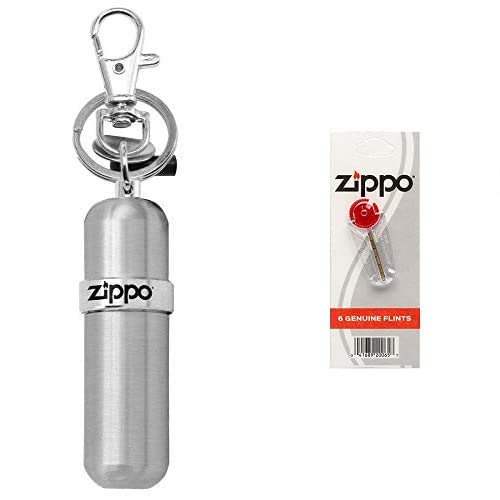 Zippo Fuel Canister - Mechero, Color Aluminio + Flint Piedra para - Mechero, Black, 3.5X1X5.5 Cm