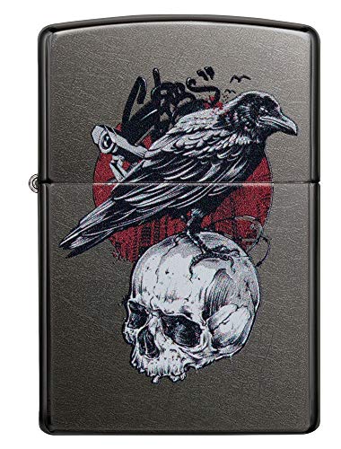 Zippo Raven Skull Design Encendedor, latón, 5,83,81,2